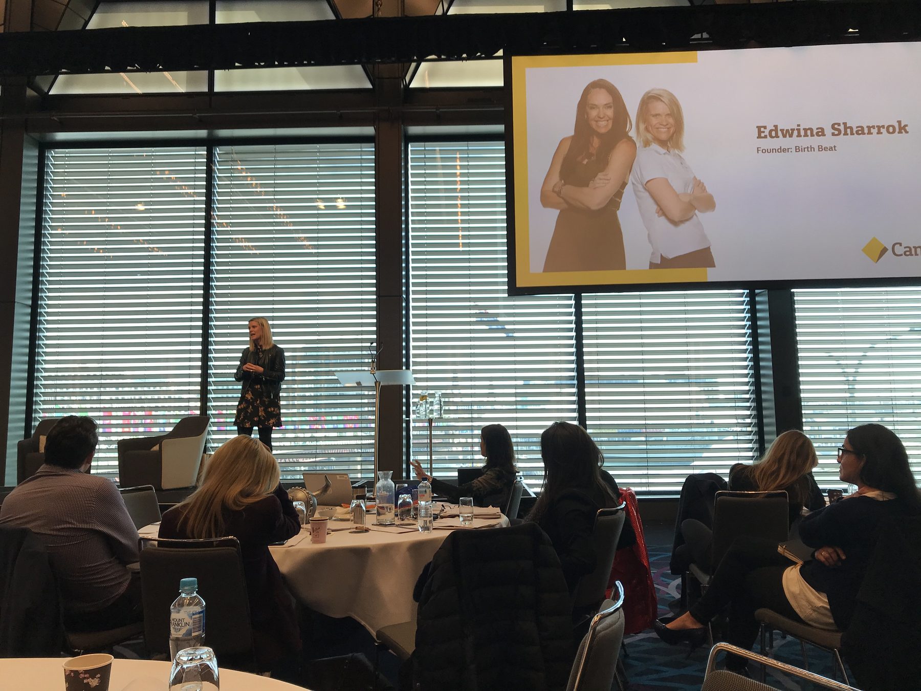 Edwina Sharrock speaking to an audience