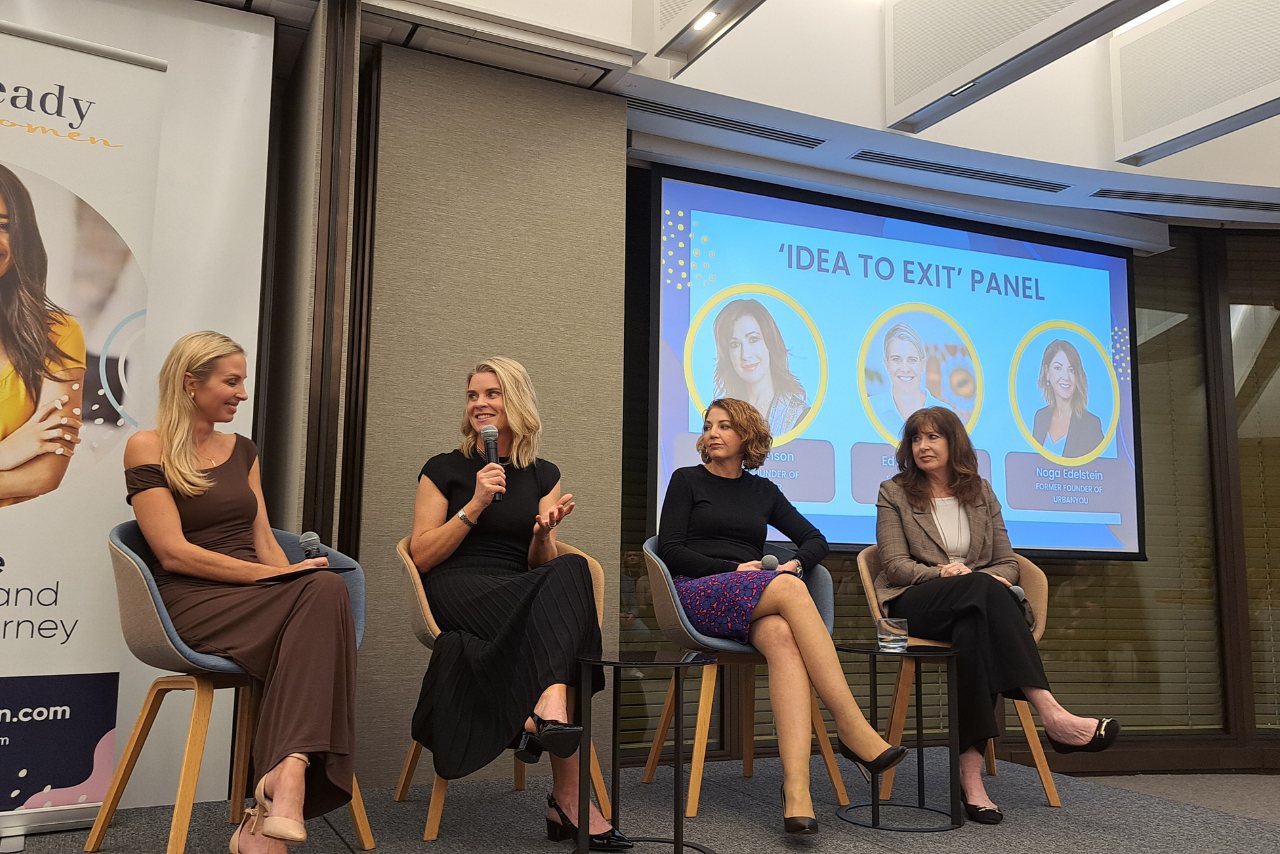 Edwina Sharrock speaking on a panel